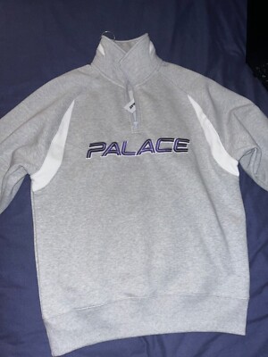 Palace “Isn't It” 1/4 Zip Grey Marl New With Tags Size M | eBay UK