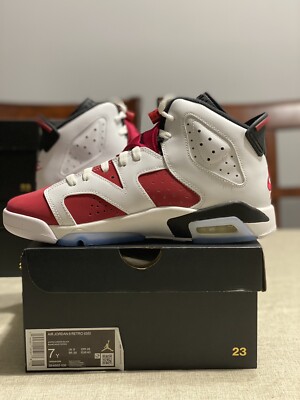Air Jordan 6 Retro Carmine 2021 (GS) Size 7Y/8.5W 384665-106 New