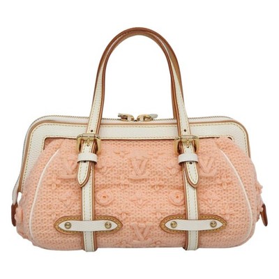 LOUIS VUITTON Limited Edition 2005 Sac Crochet PM Bag Wool Pink LV