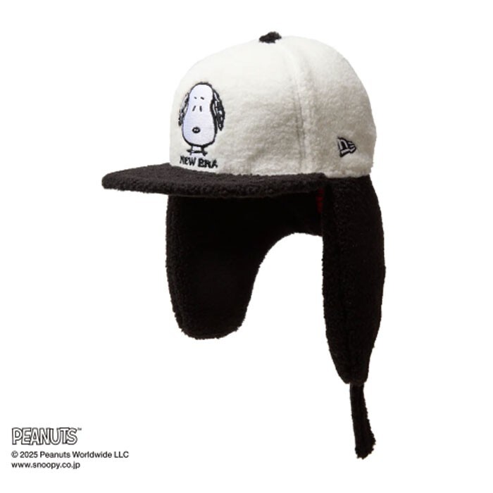 NEW ERA Kid's 59FIFTY Dog Ear Cap peanuts snoopy white black visor