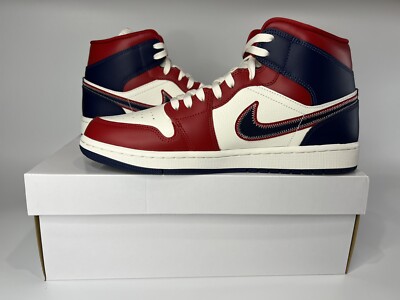 Nike Air Jordan 1 MID USA Red Blue Navy Size 11.5W / 10M DQ7648