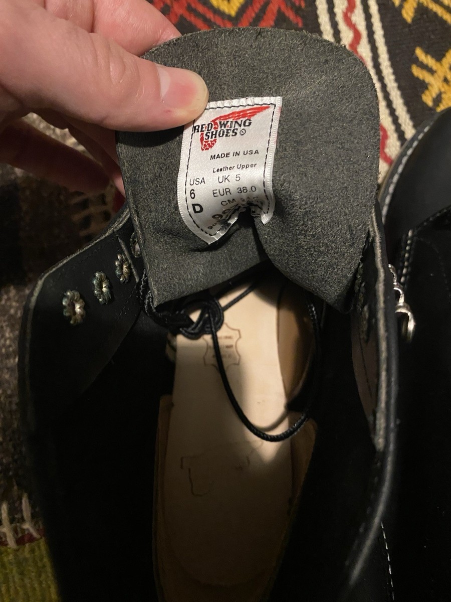 Red Wing Boots 9070 PLAIN TOE US 6 D Leather Black NIB | eBay