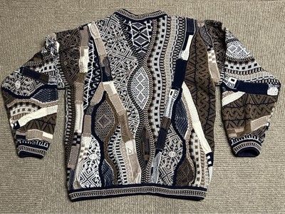 Vintage Tundra Canada 3D Knit Coogi Style Sweater Large L 90s