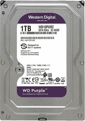 WD Purple 1TB Internal Hard Drive Surveillance HDD 3.5