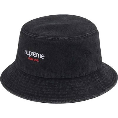 SUPREME DENIM CRUSHER BOONIE BLACK Size S/M BUCKET HAT EMBROIDERED