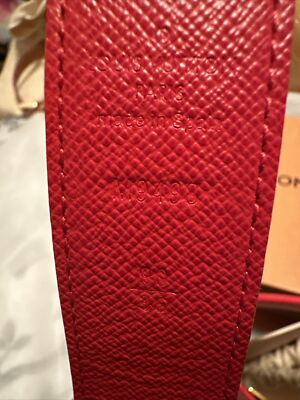 LOUIS VUITTON LV Belt Monogram Brown/Red 90/36 | eBay