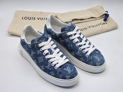 Louis Vuitton Denim Monogram Time Out Sneakers Size 38.5 | eBay