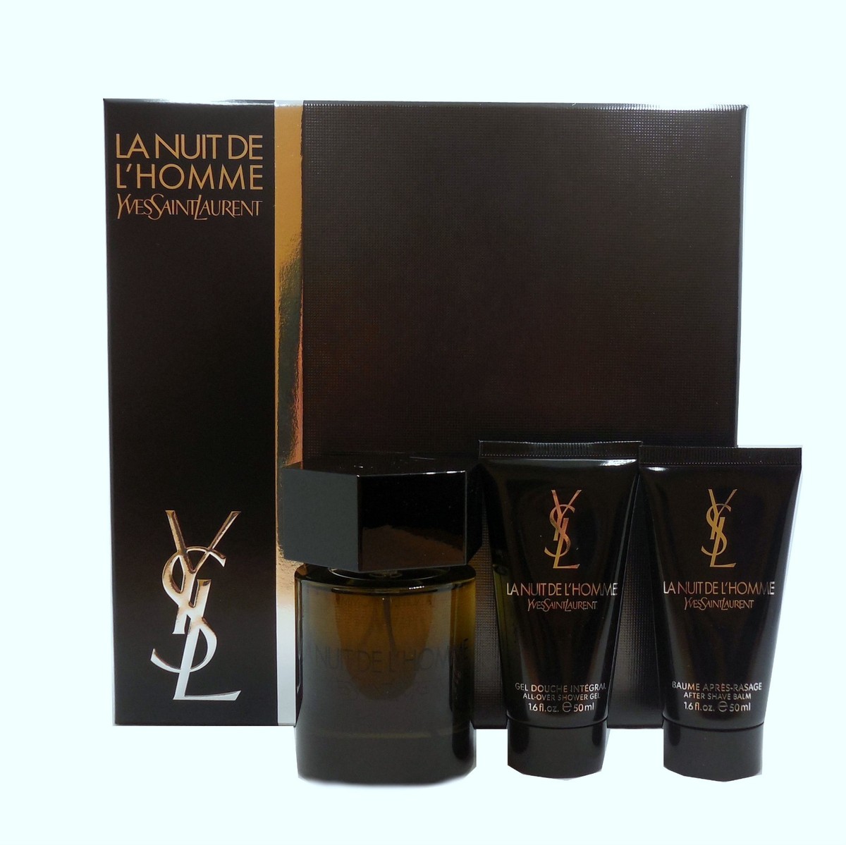 YSL LA NUIT DE L'HOMME 3 PIECE GIFT SET EAU DE TOILETTE SPRAY
