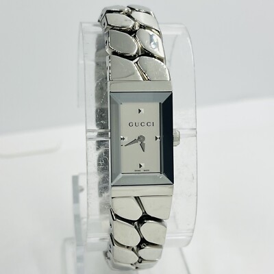 GUCCI G-Frame Women's Silver Mirror Dial 14mm Rectangle Steel