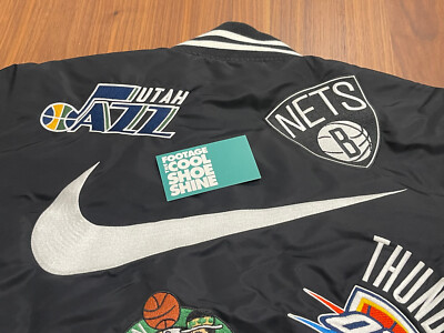 2018 SS18 NIKE x SUPREME NBA TEAMS WARM-UP JACKET BLACK WHITE BOX