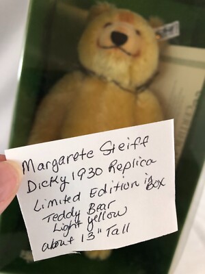 Margarete Steiff Light Yellow Dicky 1930 Replica Limited Edition