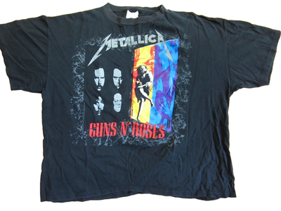 Vintage METALLICA & GUNS N ROSES 1992 Concert Shirt XL Original