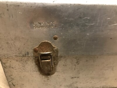 L MAY MFG Vintage Aluminum Miners Lunch Box Pail - Sudbury Ontario