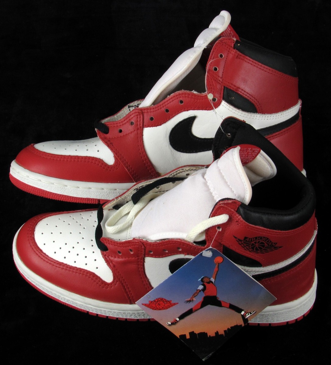 Original Deadstock 1985 Nike Air Jordan 1 Chicago High Shoes Size