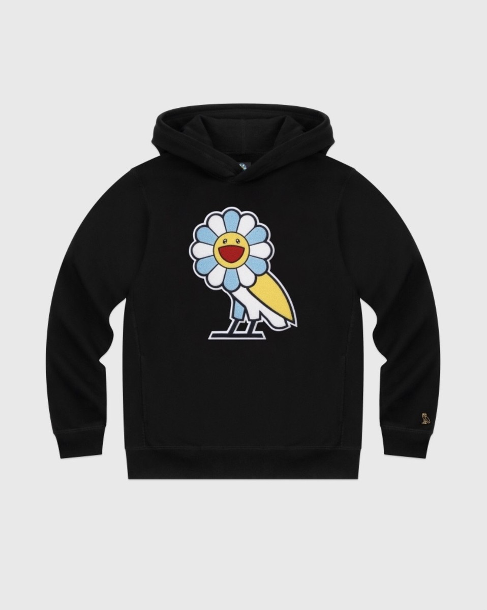 October's Very Own OVO X MURAKAMI Flower Owl Logo Hoodie Black