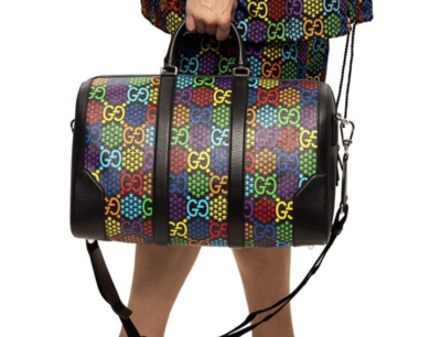 Gucci Psychedelic Black Boston GG Large Leather Travel Luggage
