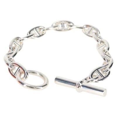 HERMES Chaine d'Ancre GM Bracelet Ag925 15 Links Silver Auth