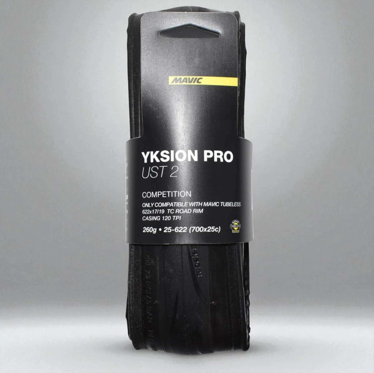 MAVIC YKSION PRO UST II 700x25C Tubeless Road Tire Black Genuine