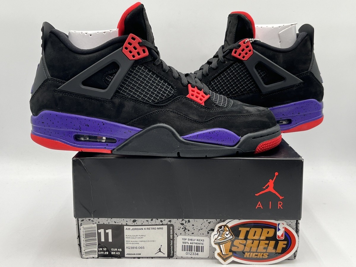 New Air Jordan 4 Raptors 2018 Size 11 Rare Retro Authentic Black