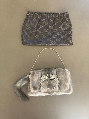 Gucci by Tom Ford Mink Fur Clutch Fall Winter 2004 Y2K Vintage