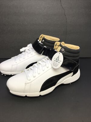 NEW PUMA GOLF TITAN TOUR IGNITE HIGH TOP SHOES WHITE/BLACK SIZE US