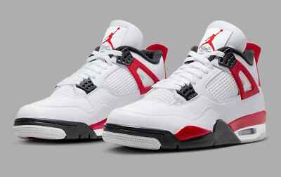Air Jordan 4 Retro White Black Red Cement AJIV DH6927 161 Men's