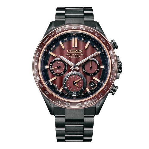 Citizen Attesa H100-T018858 Eco-Drive Black Silver Round Solar