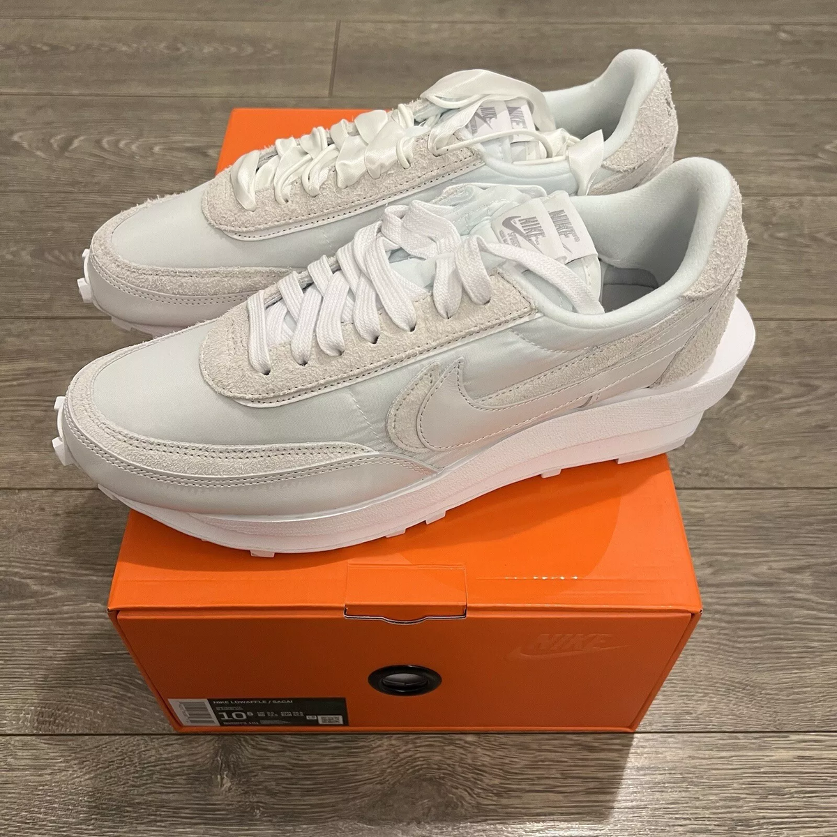 🔥 Nike LD Waffle Sacai White Nylon Size 11.5 BV0073-101 NIB !SAME