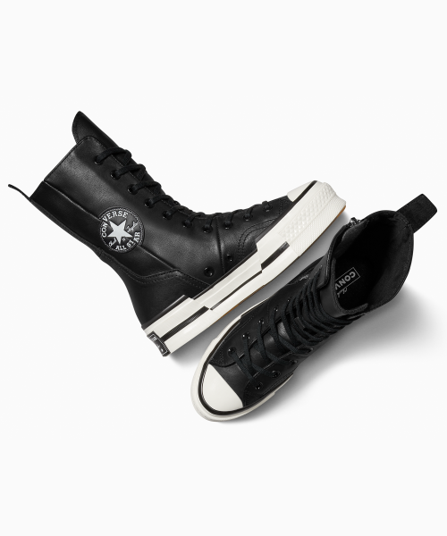 New Converse Women's Chuck 70 Plus X-Hi Leather Shoes - Black