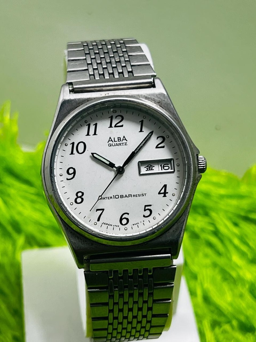 Vintage Seiko Alba V743-8A10 JDM Kanji Arabic Dial DAY/DATE Analog