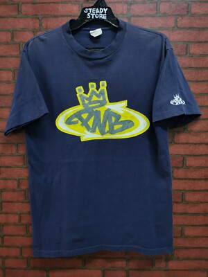 VINTAGE 90's PNB NATION GRAFFITI ART SKATE HIP HOP T SHIRT L FADED