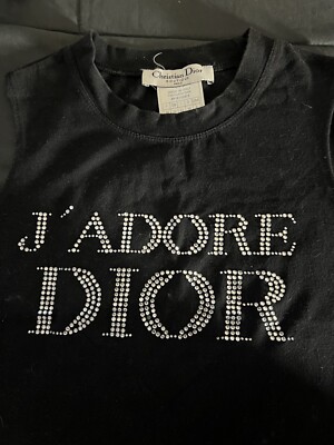 Christian Dior Vintage Rhinestone DIOR￼J'ADORE 1947 Tank cotton