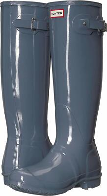 HUNTER Womens Original Tall Gloss Rain Boots (5 M US, Graphite) | eBay