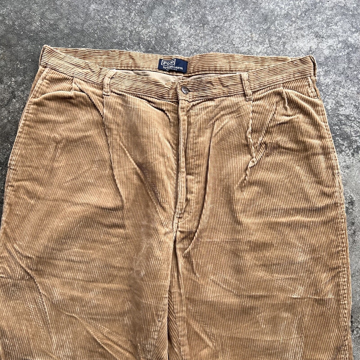 Vintage 90s Polo Ralph Lauren Corduroy Pants Men's Brown Trousers