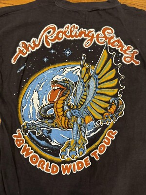 Vtg. Rare Rolling Stones 1978 US/World Tour 2 Sided T-Shirt Large