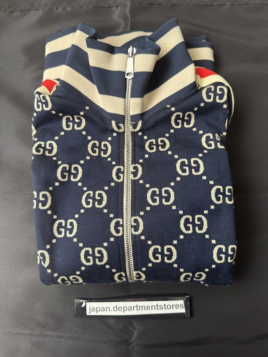 Gucci GG jacquard Michele period Cotton track jacket S Men's Navy