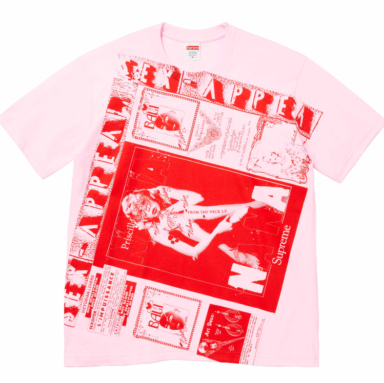 Supreme Collage Tee Light Pink LRG SS24 Streetwear Photo Women's