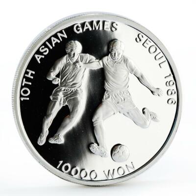 Korea 10000 won 10th Seoul Asian Games series Football proof