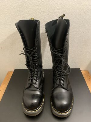 Dr. Marten 20 Eye Made in England Black Steel Toe Boots UK 5 US 6