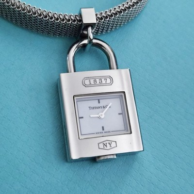Tiffany & Co. 1837 Padlock Watch Stainless Steel Stretch Bracelet