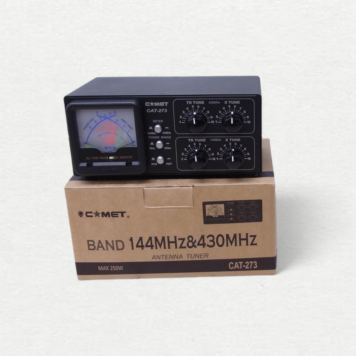 Comet CAT-273 144/430MHz VHF/UHF Antenna Tuner SWR Power Meter Ham