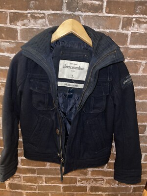 NWT ABERCROMBIE KIDS BOYS SMALL ELK LAKE JACKET NAVY BLUE COAT BOY