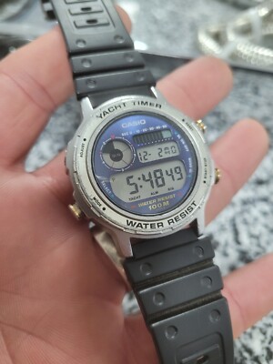 RARE VINTAGE CASIO 862 TRW-301 YACHT TIMER WATCH MENS STEEL JAPAN