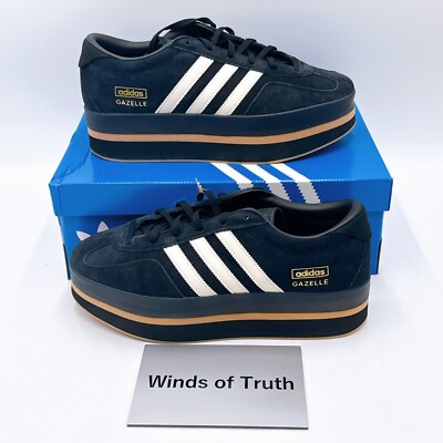 adidas Originals GAZELLE STACK JS0239 Core Black Cream White Gum