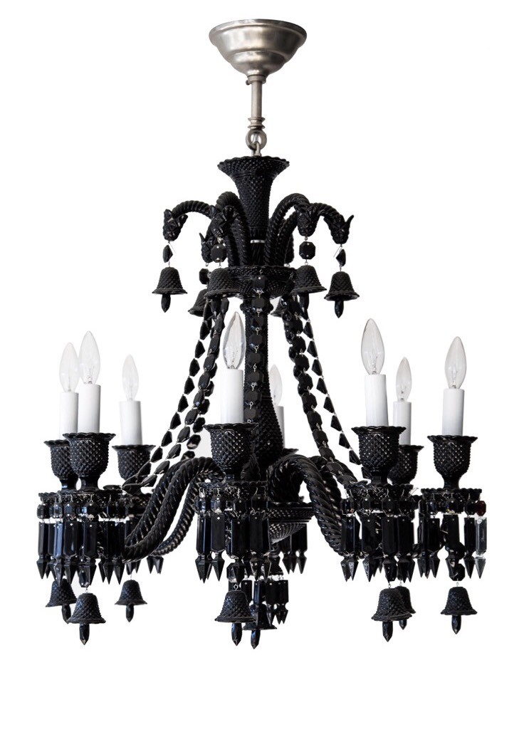 Stunning BACCARAT Zenith Black Noir Philippe Starck Crystal 8