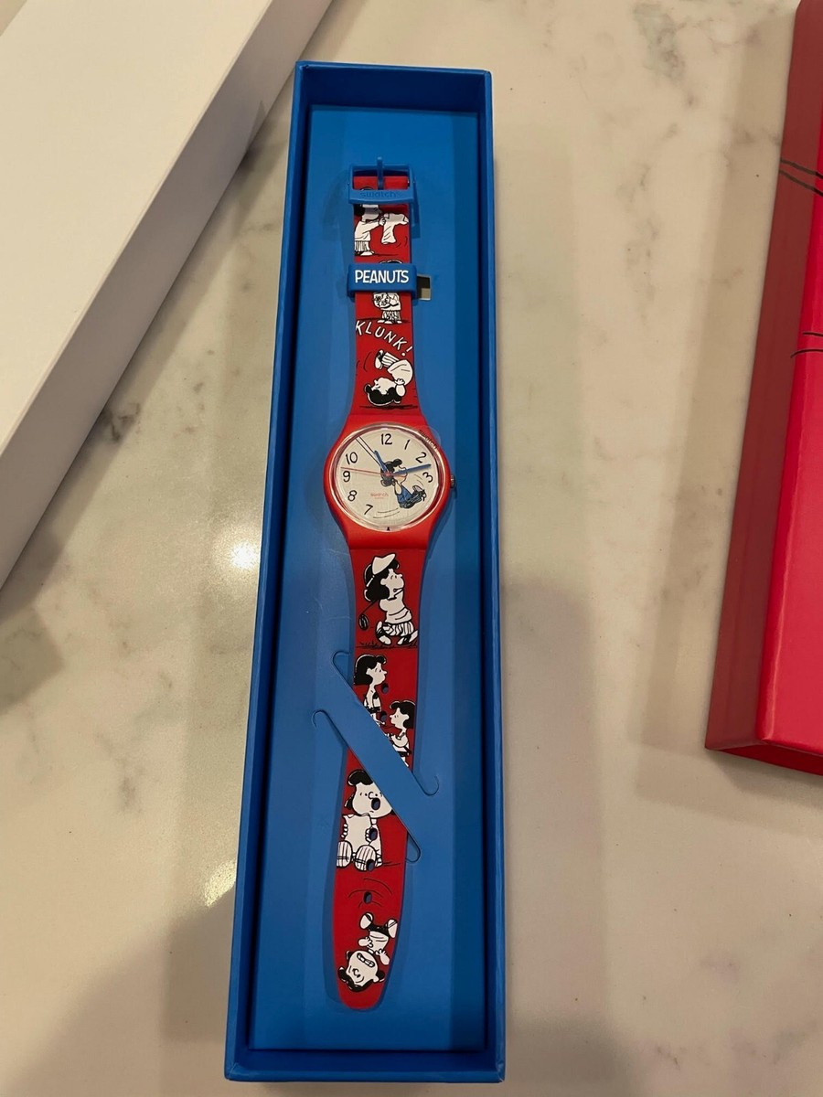 NIB Swatch x Peanuts KLUNK! Lucy Van Pelt SO28Z106 Watch | eBay