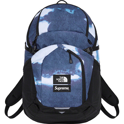 SUPREME X THE NORTH FACE BLEACHED DENIM PRINT POCONO BACKPACK