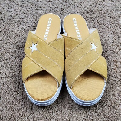 Converse One Star Sandals Women's 6 Suede Slip On Slides Shoes