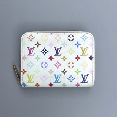 Louis Vuitton Takashi Murakami White Multicolor Coin Card Zip