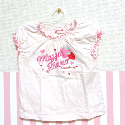 Mezzo Piano T-shirt Pink Size 100cm Strawberry Short Sleeve Frill